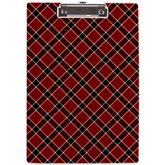 Dark Red Tartan, Retro Buffalo Plaid, Tiled Pattern A4 Clipboard