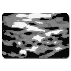 Black Waves Abstract Series No 1 Large Doormat 