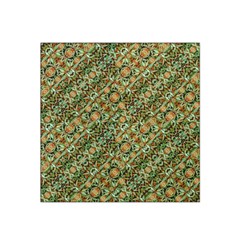 Colorful Stylized Botanic Motif Pattern Satin Bandana Scarf