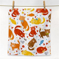 Seamless Pattern With Kittens White Background Face Towel