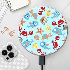 Seamless-pattern-funny-marine-animals-cartoon Wireless Charger