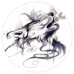 Tattoo-ink-flash-drawing-wolf Round Trivet