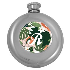 Tropical Polka Plants 2 Hip Flask (round)