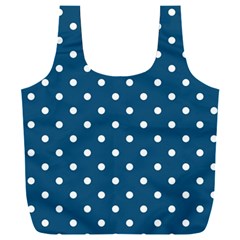Polka-dots-blue White Full Print Recycle Bag (xxxl)