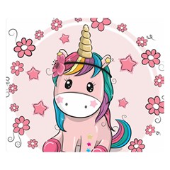 Cartoon Unicorn Fantasy Double Sided Flano Blanket (small) 