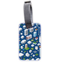 Isometric-seamless-pattern-megapolis Luggage Tag (two Sides)