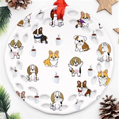 Hot Chocolate Puppies Hot Cocoa Ornament (round Filigree)