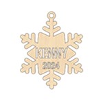 Personalized Name Snowflake Wood Ornament Front