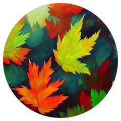 Leaves Foliage Autumn Nature Forest Fall Round Trivet