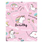 Personalized Baby Unicorn Blanket Two Sides Premium Plush Fleece Blanket (Large) 80, x60,  Blanket Front