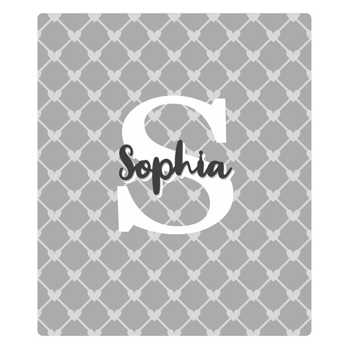 Personalized Name Monogram Heart Love Cross Two Sides Premium Plush Fleece Blanket (Kids Size)
