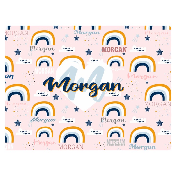 Personalized Childish Pattern Cute Rainbow Stars Clouds Two Sides Premium Plush Fleece Blanket (Baby Size)