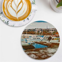Alone On Gardasee, Italy  Uv Print Round Tile Coaster