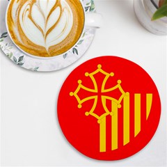 Languedoc Roussillon Flag Uv Print Round Tile Coaster
