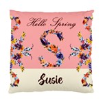 Personalized Spring Easter Floral Initial Name Standard Cushion Case (One Side) Front