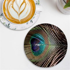 Peacock Uv Print Round Tile Coaster