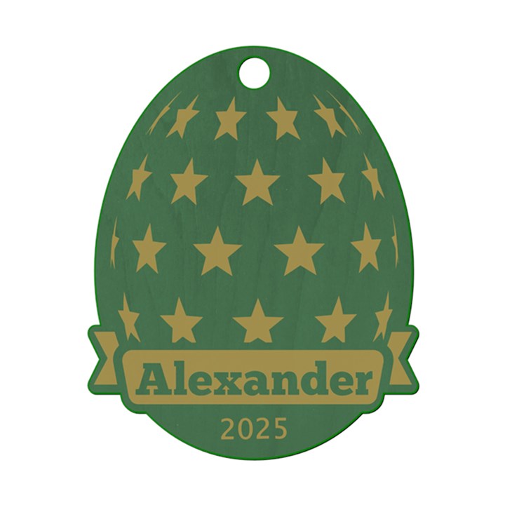 Personalized Name Easter Egg Pattern 4 Wood Ornament