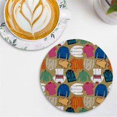 Pattern Art T-shirt Shirts Clothing Fabric Uv Print Round Tile Coaster