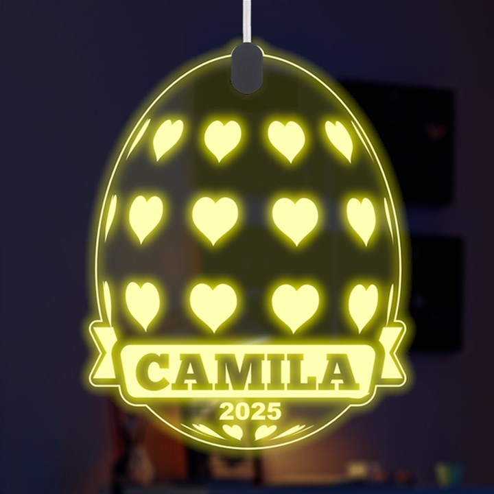 Personalized Name Easter Pattern 13 LED Acrylic Ornament