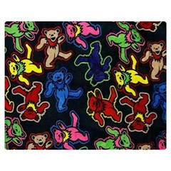 Bears Colors Dead Head Deadhead Grateful Dead One Side Premium Plush Fleece Blanket (medium)