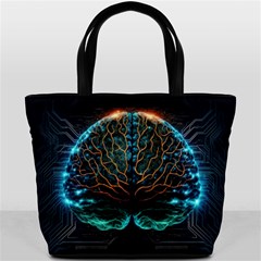 Brain Mind Technology Circuit Board Layout Patterns Bucket Bag