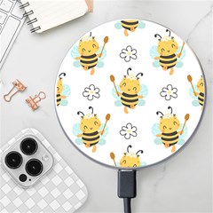 Art Bee Pattern Design Wallpaper Background Wireless Fast Charger(white)