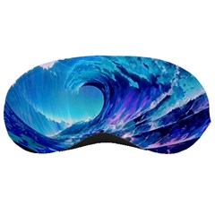 Tsunami Tidal Wave Ocean Waves Sea Nature Water Blue Sleeping Mask