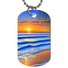 Summer Sunset Surf Dog Tag (one Side)