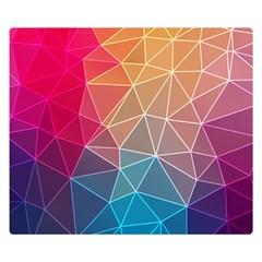 Multicolored Geometric Origami Idea Pattern One Side Premium Plush Fleece Blanket (small)