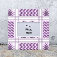 Square Purple Pattern Bead Purple Keffiyeh Purple Geometric Headdress Angle Violet Rectangle White Box Photo Frame 4  X 6 
