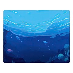 Ai Generated Ocean Sea Fish Underwater Water Premium Plush Fleece Blanket (large)