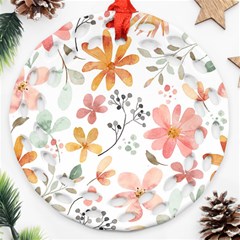 Flowers-107 Round Filigree Ornament (two Sides)
