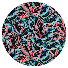 Leaves Leaf Pattern Patterns Colorfu Round Trivet