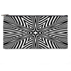 Fractal Star Mandala Black And White Pencil Case