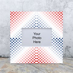 Dots-pointillism-abstract-chevron White Box Photo Frame 4  X 6 