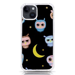 Cute-owl-doodles-with-moon-star-seamless-pattern Iphone 14 Tpu Uv Print Case
