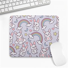 Seamless-pattern-with-cute-rabbit-character Large Mousepad