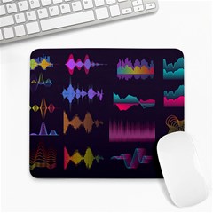 Colorful-sound-wave-set Large Mousepad