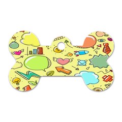 Cute Sketch Child Graphic Funny Dog Tag Bone (one Side)