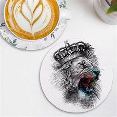 Lion King Head Uv Print Round Tile Coaster