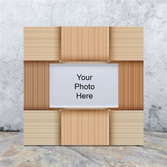 Wooden Wickerwork Texture Square Pattern White Box Photo Frame 4  X 6 