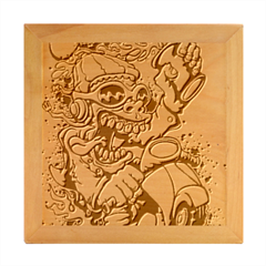 Scooter-motorcycle-graffiti Wood Photo Frame Cube
