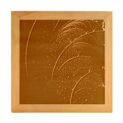 Abstract Dark Shine Structure Fractal Golden Wood Photo Frame Cube