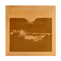 Sea Beach Sunset Sunrise Twilight Wood Photo Frame Cube