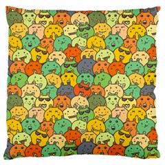 Seamless Pattern With Doodle Bunny Large Cushion Case (one Side)