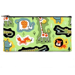 Seamless-pattern-with-wildlife-animals-cartoon Pencil Case