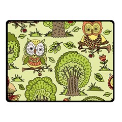 Seamless-pattern-with-trees-owls Fleece Blanket (small)