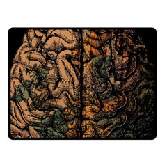 Always On My Mind Brain Map Vintage Fleece Blanket (small)