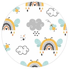 Art Pattern Design Wallpaper Background Print Round Trivet