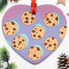 Cookies Chocolate Chips Chocolate Cookies Sweets Heart Ornament (two Sides)